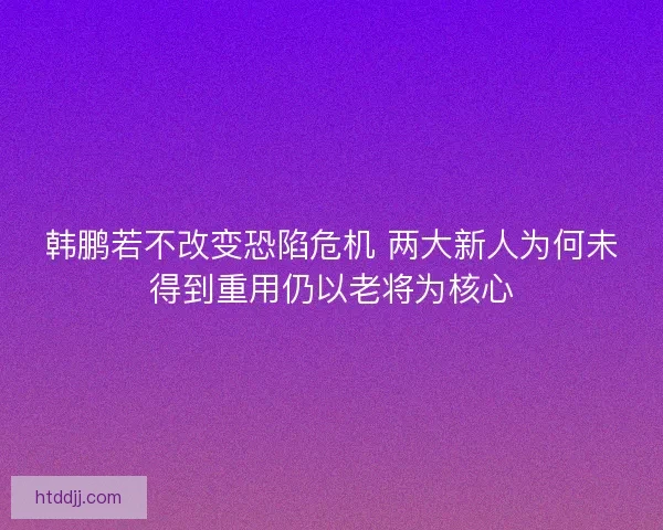 韩鹏若不改变恐陷危机 两大新人为何未得到重用仍以老将为核心